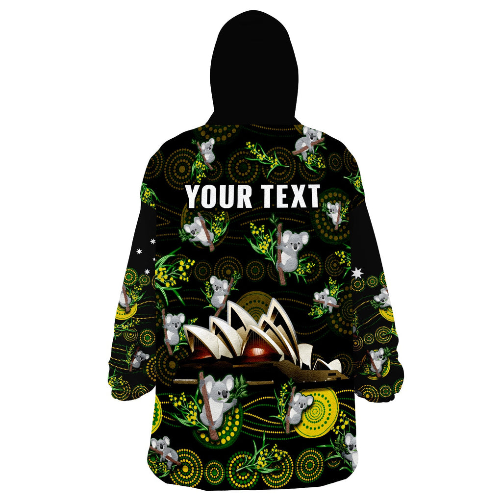 custom-personalised-australia-wearable-blanket-hoodie-aboriginal-golden-wattle-mix-koala-and-sydney-opera-house
