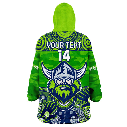 custom-text-and-number-raiders-rugby-anzac-2023-wearable-blanket-hoodie-dots-poppy-mix-camouflage-lest-we-forget