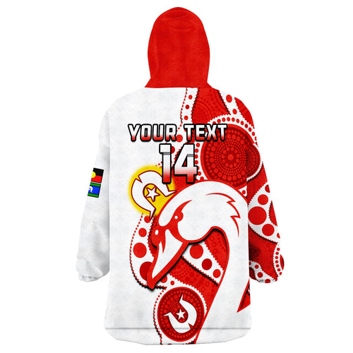 custom-text-and-number-swans-football-naidoc-2023-wearable-blanket-hoodie-sydney-for-our-elders-indigenous-art