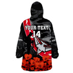custom-text-and-number-essendon-football-anzac-2023-wearable-blanket-hoodie-bombers-aboriginal-mix-poppy-camouflage