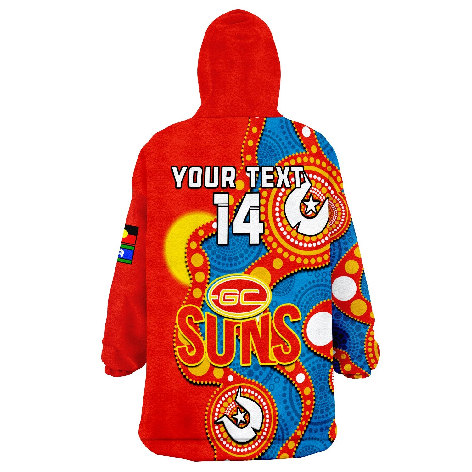 custom-text-and-number-gold-coast-football-naidoc-2023-wearable-blanket-hoodie-suns-indigenous-for-our-elders