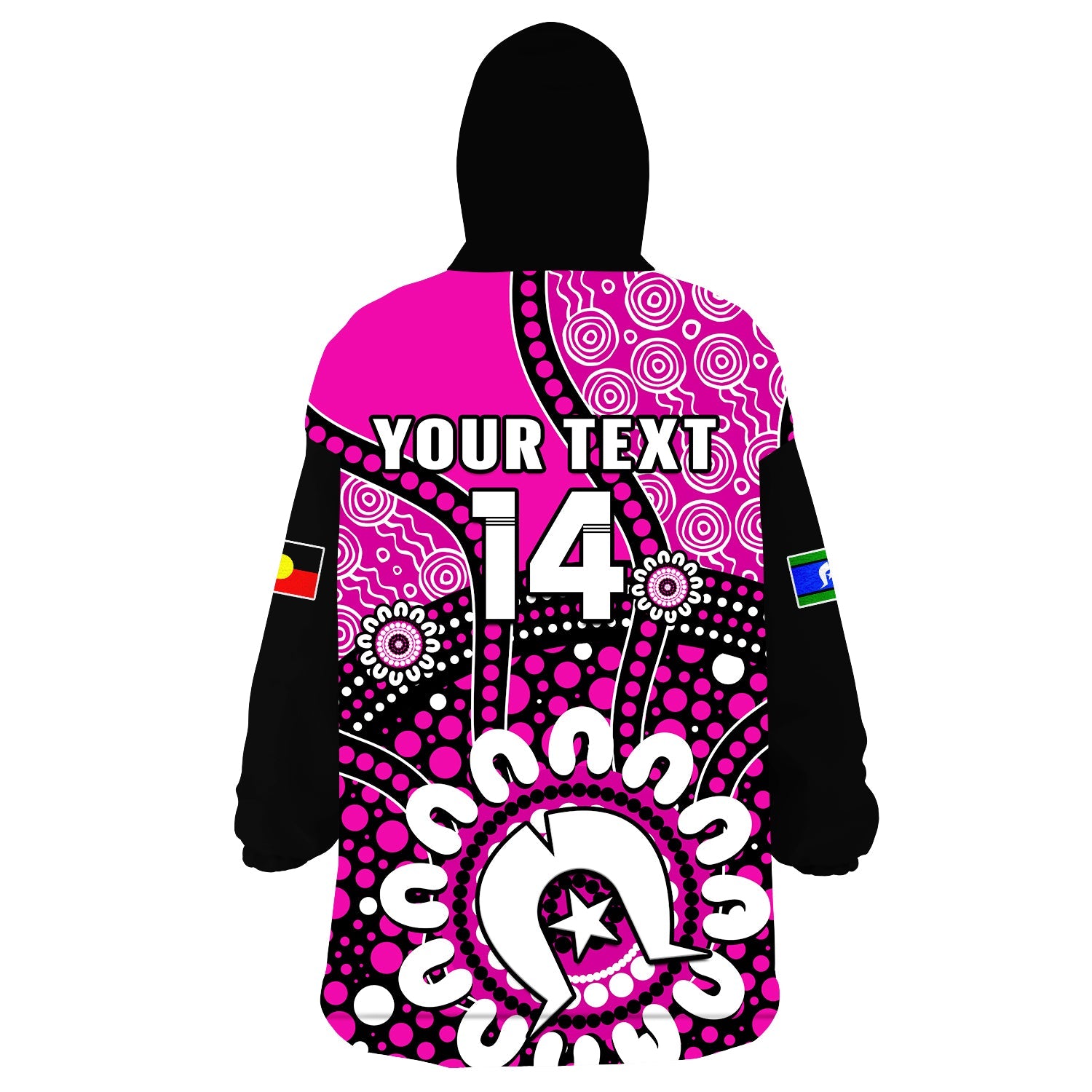 custom-text-and-number-sydney-sixers-naidoc-2023-wearable-blanket-hoodie-indigenous-for-our-elders