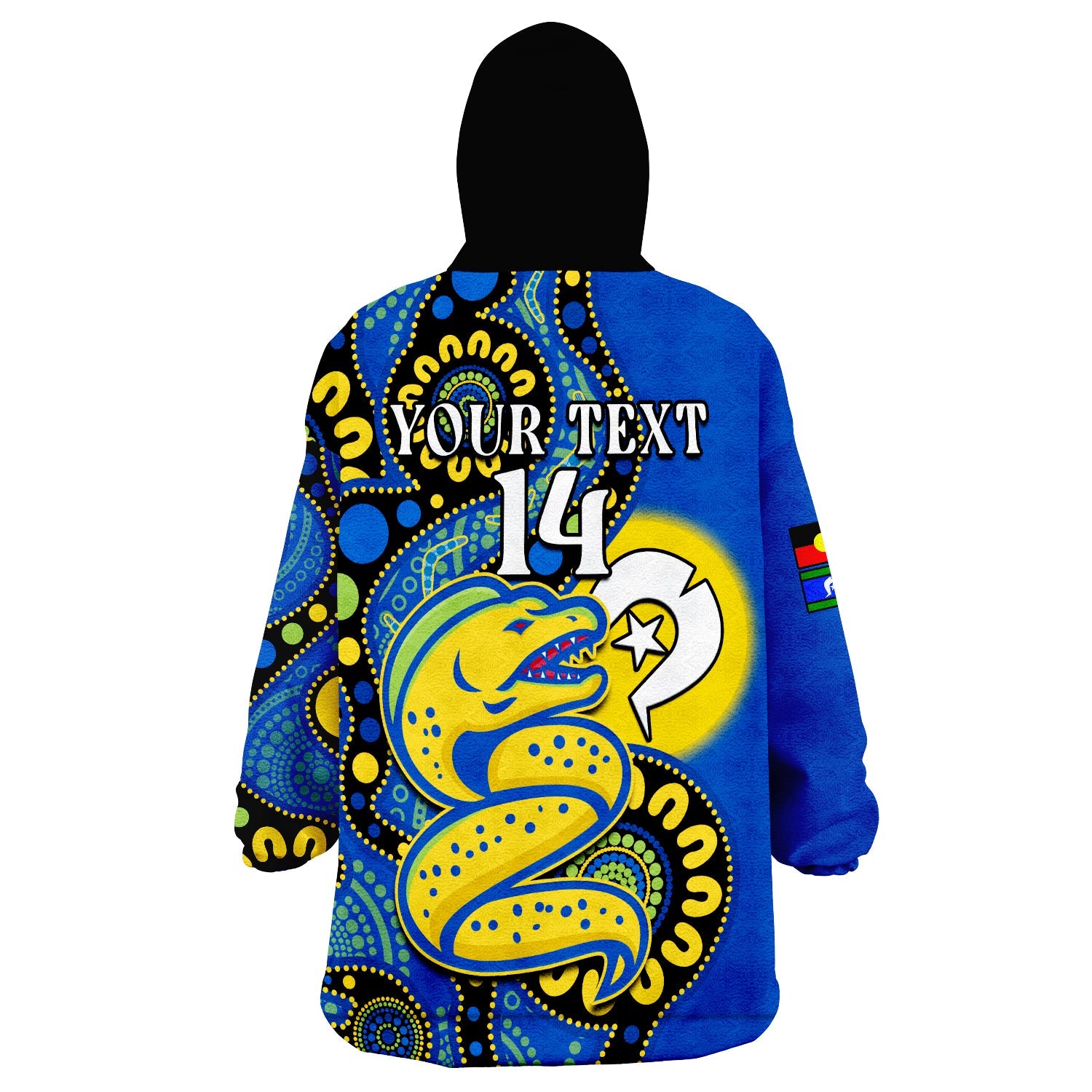 custom-text-and-number-eels-rugby-naidoc-2023-wearable-blanket-hoodie-for-our-elders-aboriginal