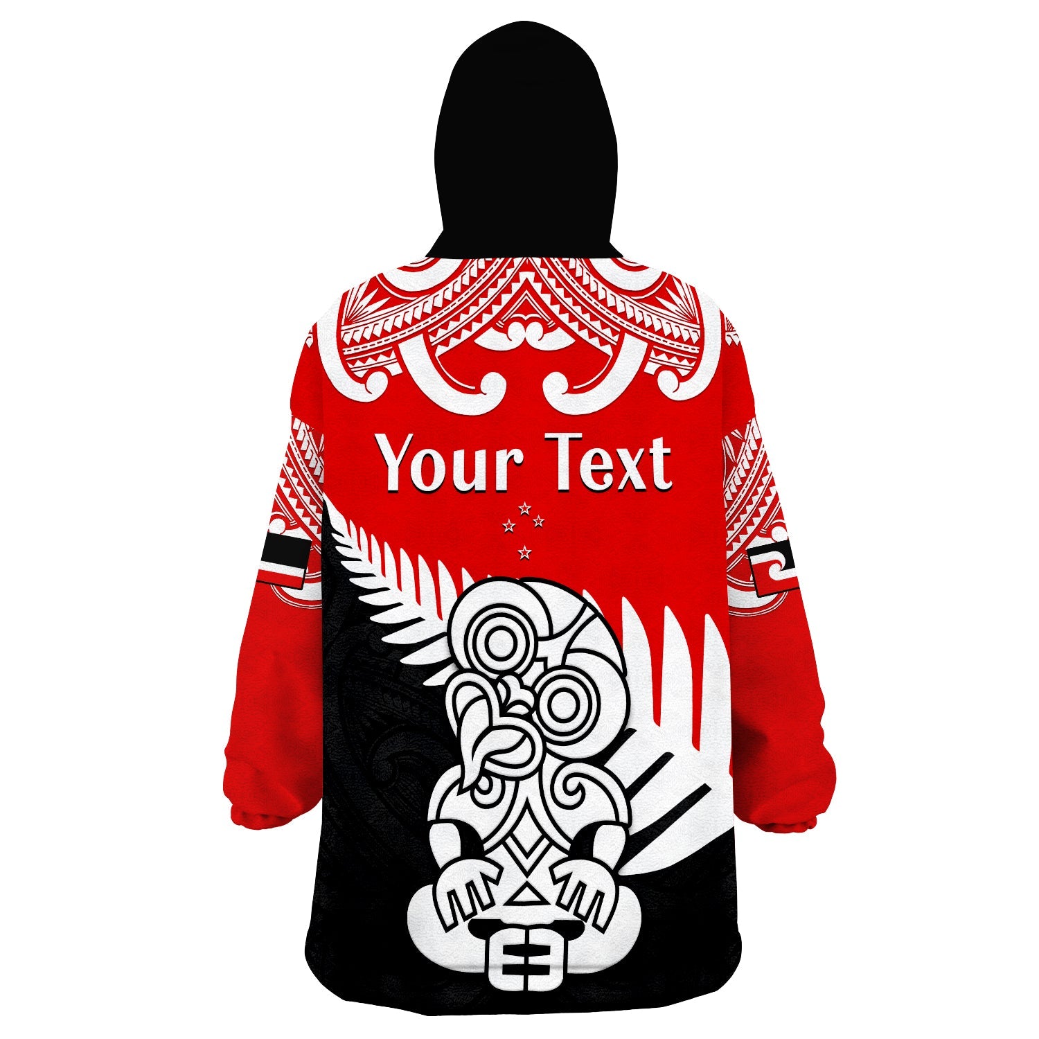 custom-personalised-waitangi-day-wearable-blanket-hoodie-tino-rangatiratanga-flag-with-tiki-maori-fern
