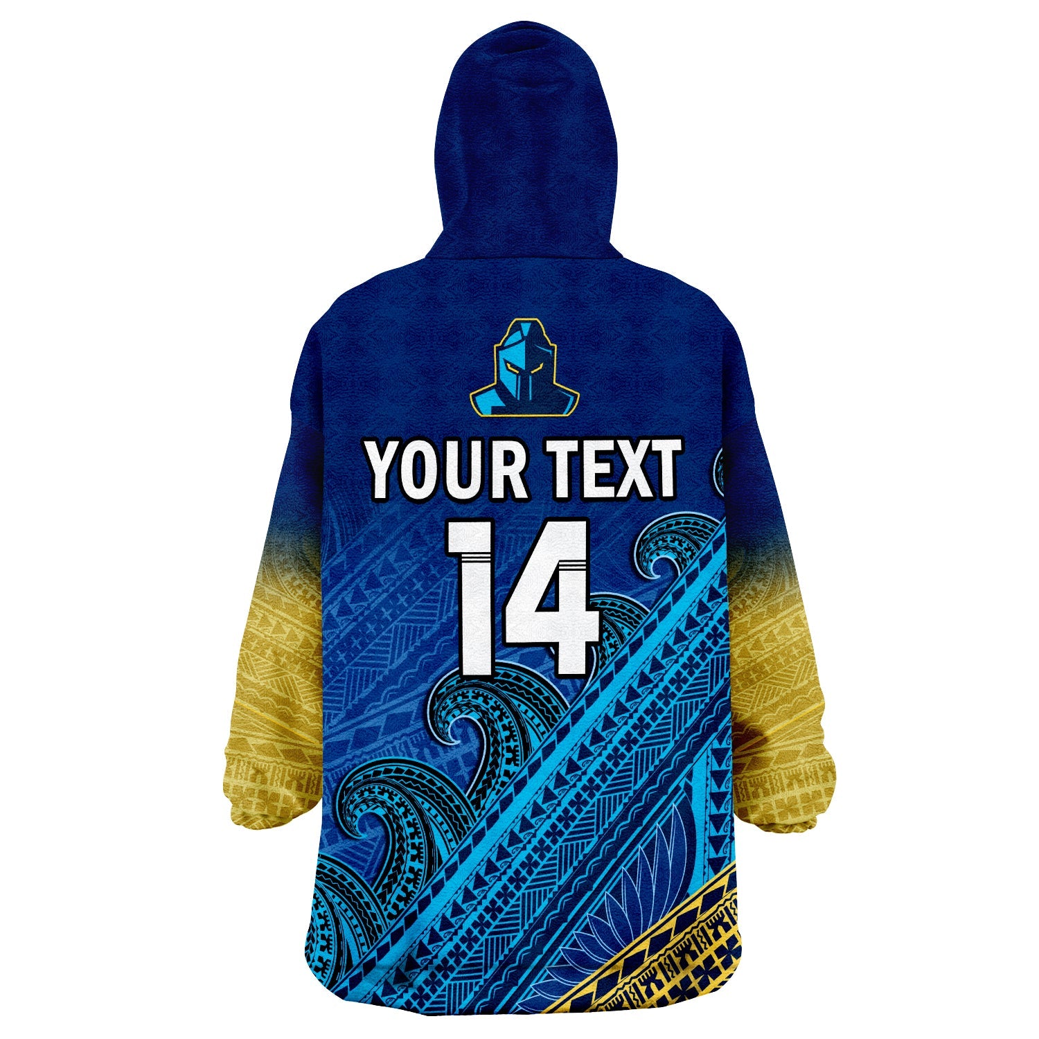 custom-text-and-number-gold-coast-titans-rugby-wearable-blanket-hoodie-pasifika-gradient-polynesian-pattern