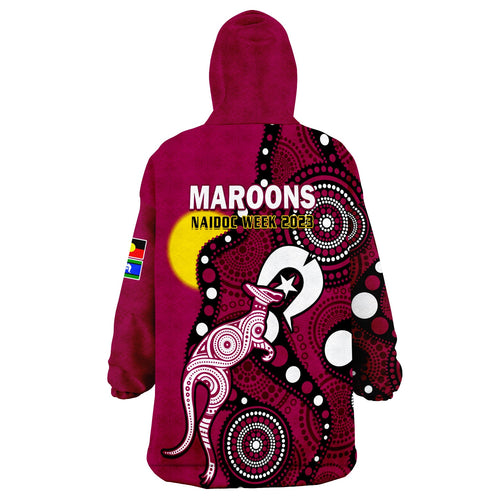 maroons-rugby-naidoc-2023-wearable-blanket-hoodie-qld-for-our-elders-indigenous-art