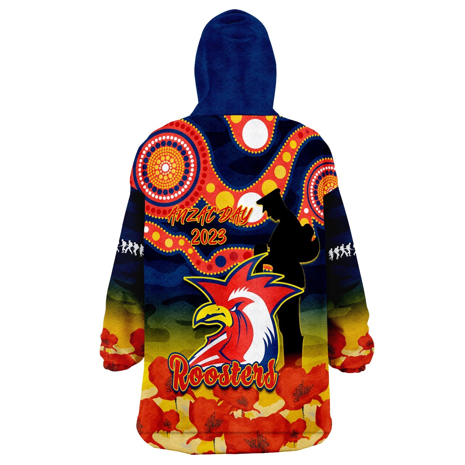roosters-rugby-anzac-2023-wearable-blanket-hoodie-dots-poppy-mix-camouflage-lest-we-forget