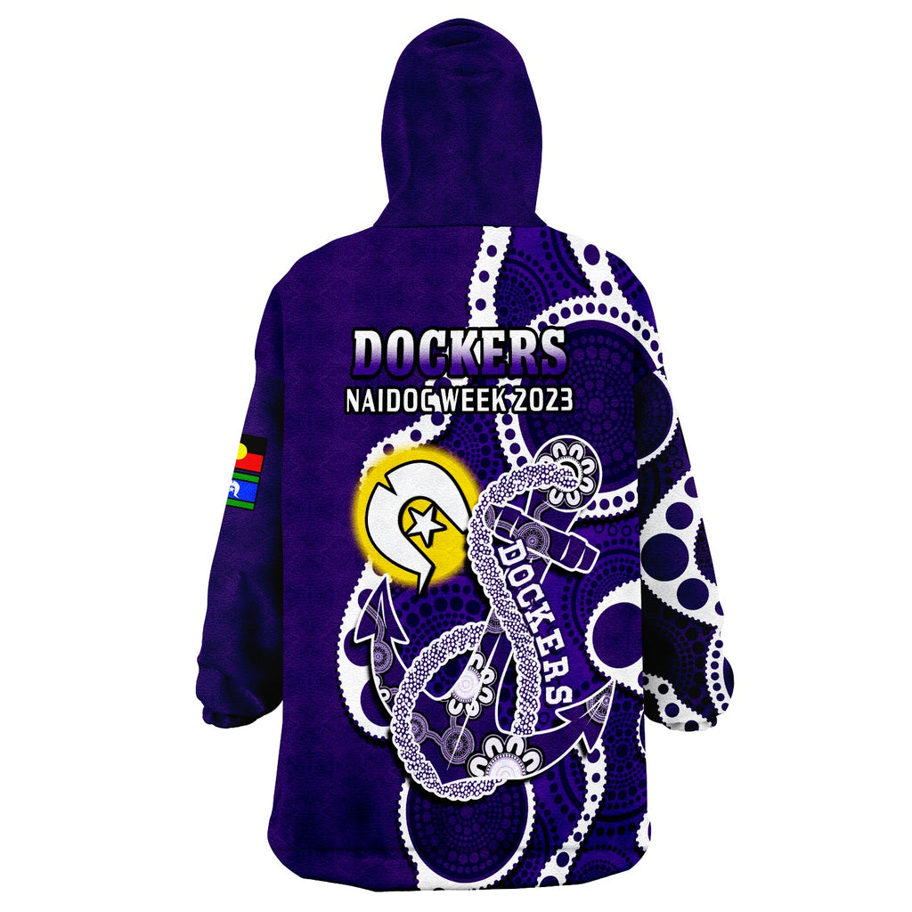 fremantle-football-naidoc-2023-wearable-blanket-hoodie-dockers-for-our-elders-indigenous-art