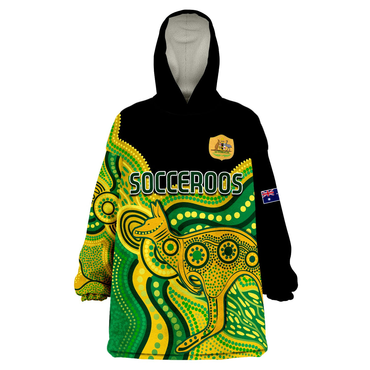 custom-text-and-number-australia-soccer-wearable-blanket-hoodie-world-cup-football-2022-socceroos-we-are-champions