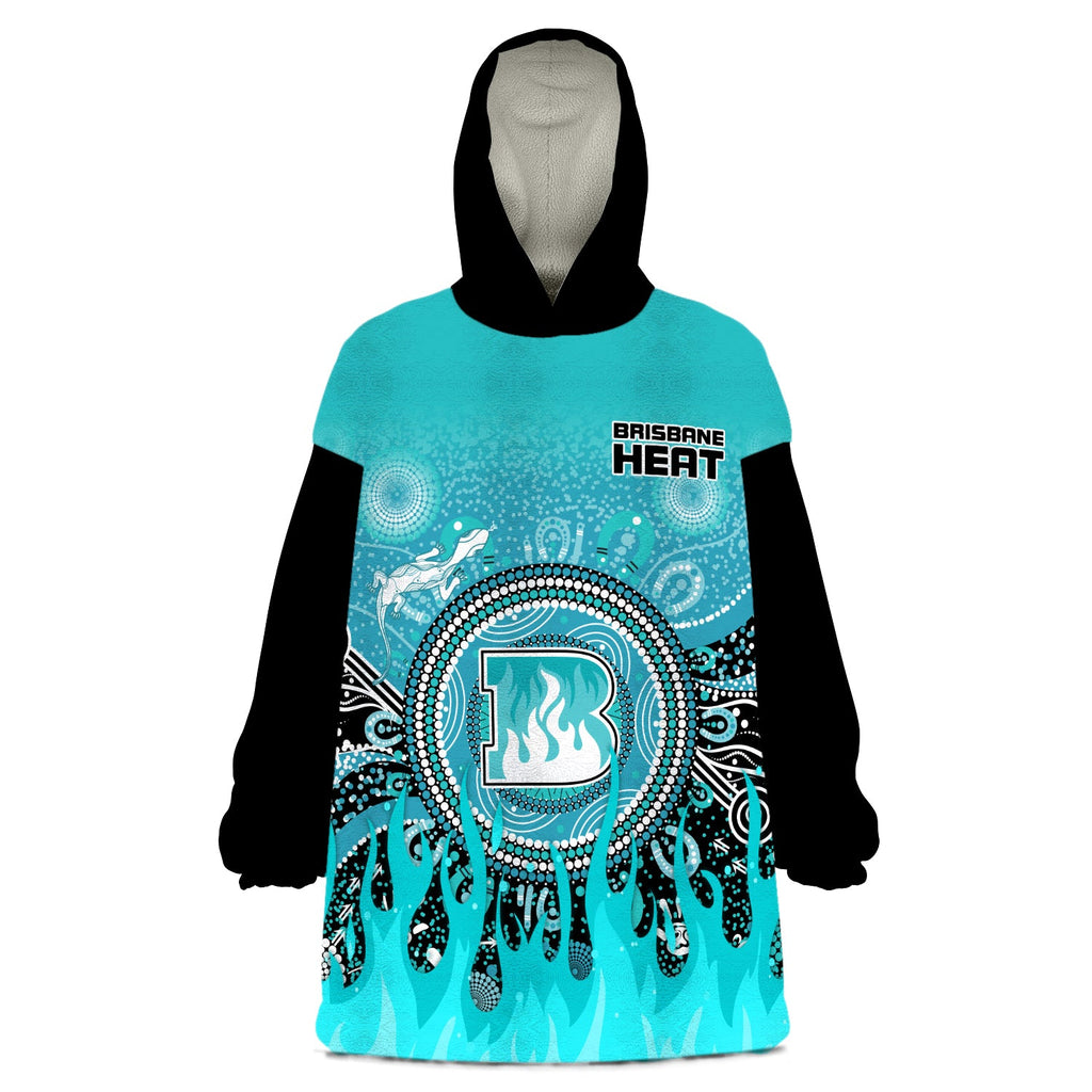 custom-text-and-number-brisbane-heat-wearable-blanket-hoodie-aboriginal-dot-fire-australia-cricket