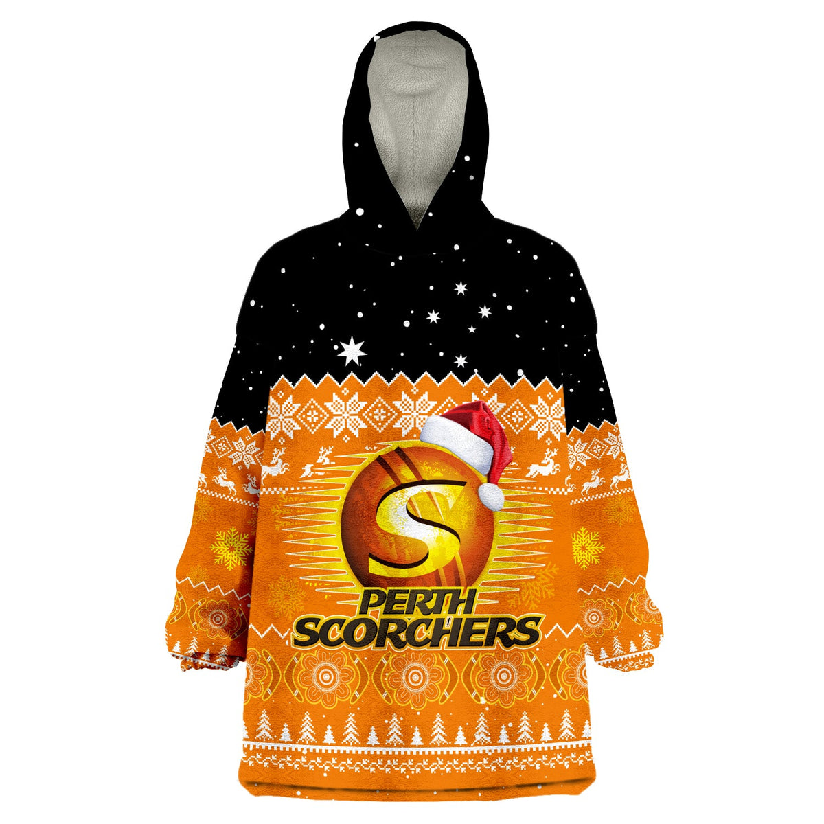 custom-personalised-perth-scorchers-cricket-wearable-blanket-hoodie-aboriginal-merry-christmas