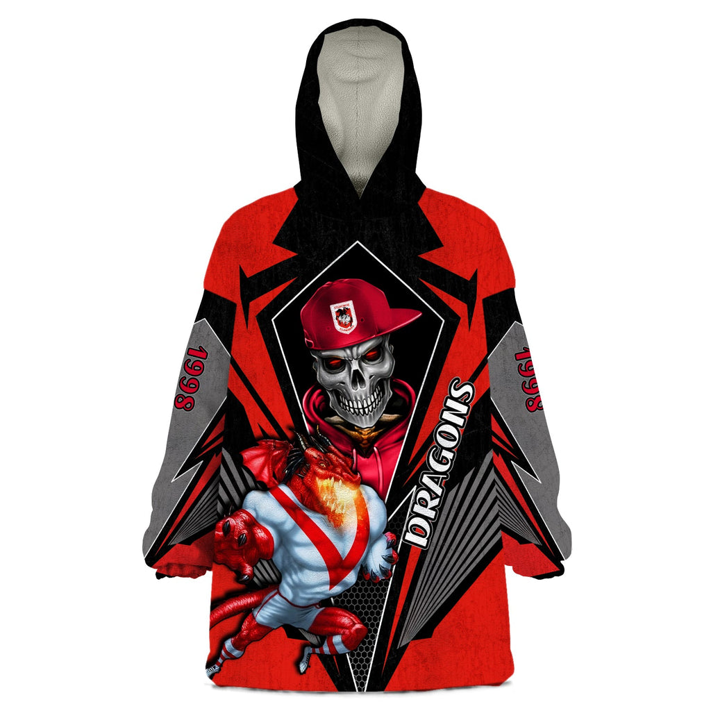 custom-personalised-dragons-rugby-wearable-blanket-hoodie-mascot-st-george-illawarra-since-1998-cool-skull
