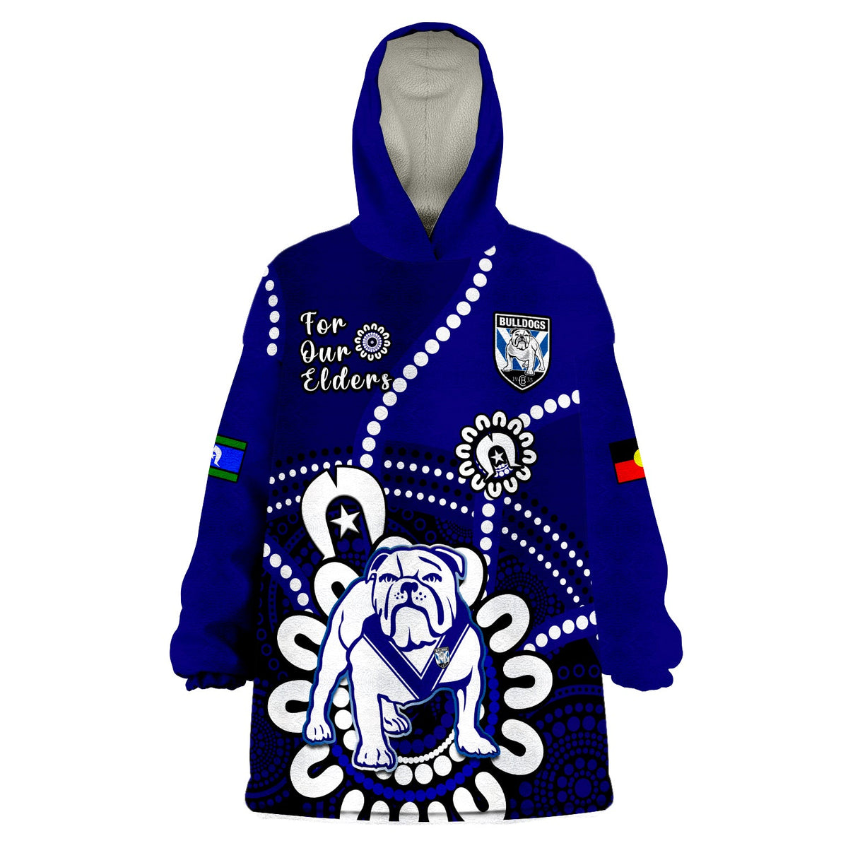 custom-text-and-number-bulldogs-rugby-naidoc-2023-wearable-blanket-hoodie-for-our-elders-aboriginal
