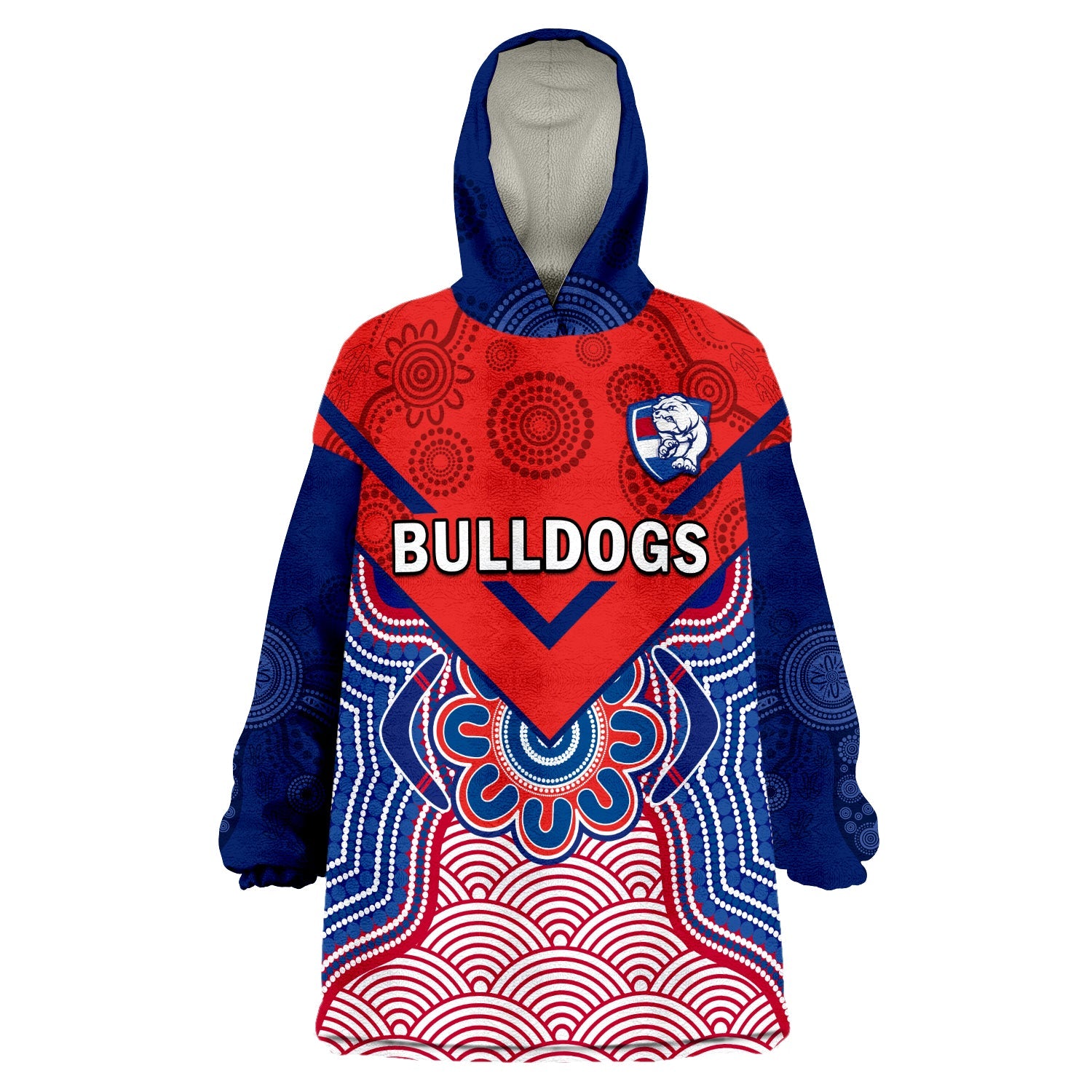 custom-text-and-number-bulldogs-football-wearable-blanket-hoodie-western-doggies-aboriginal-art