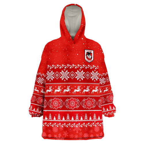 dragons-rugby-wearable-blanket-hoodie-indigenous-st-george-illawarra-merry-christmas