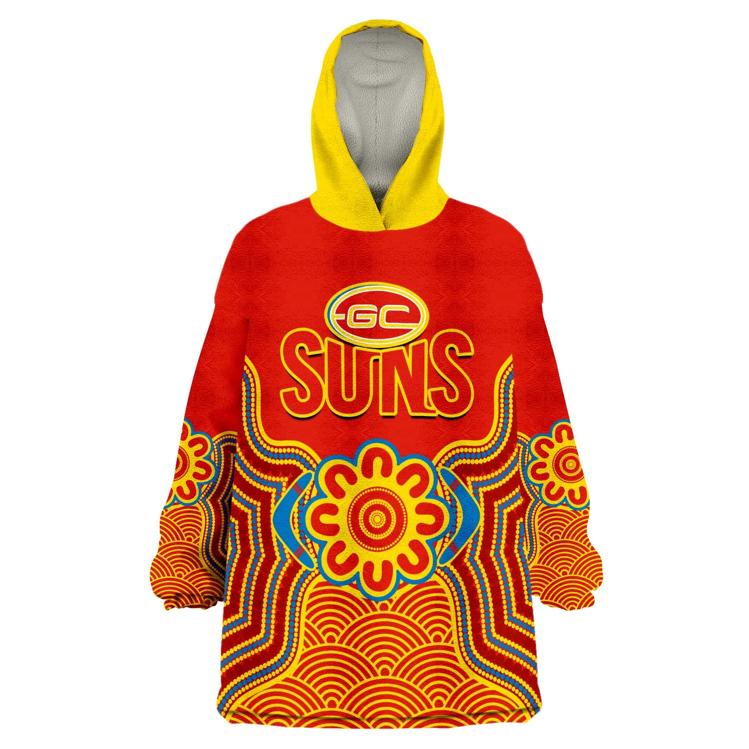 custom-text-and-number-gold-coast-football-wearable-blanket-hoodie-suns-indigenous-pattern