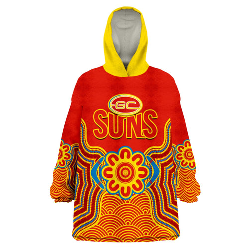 custom-text-and-number-gold-coast-football-wearable-blanket-hoodie-suns-indigenous-pattern
