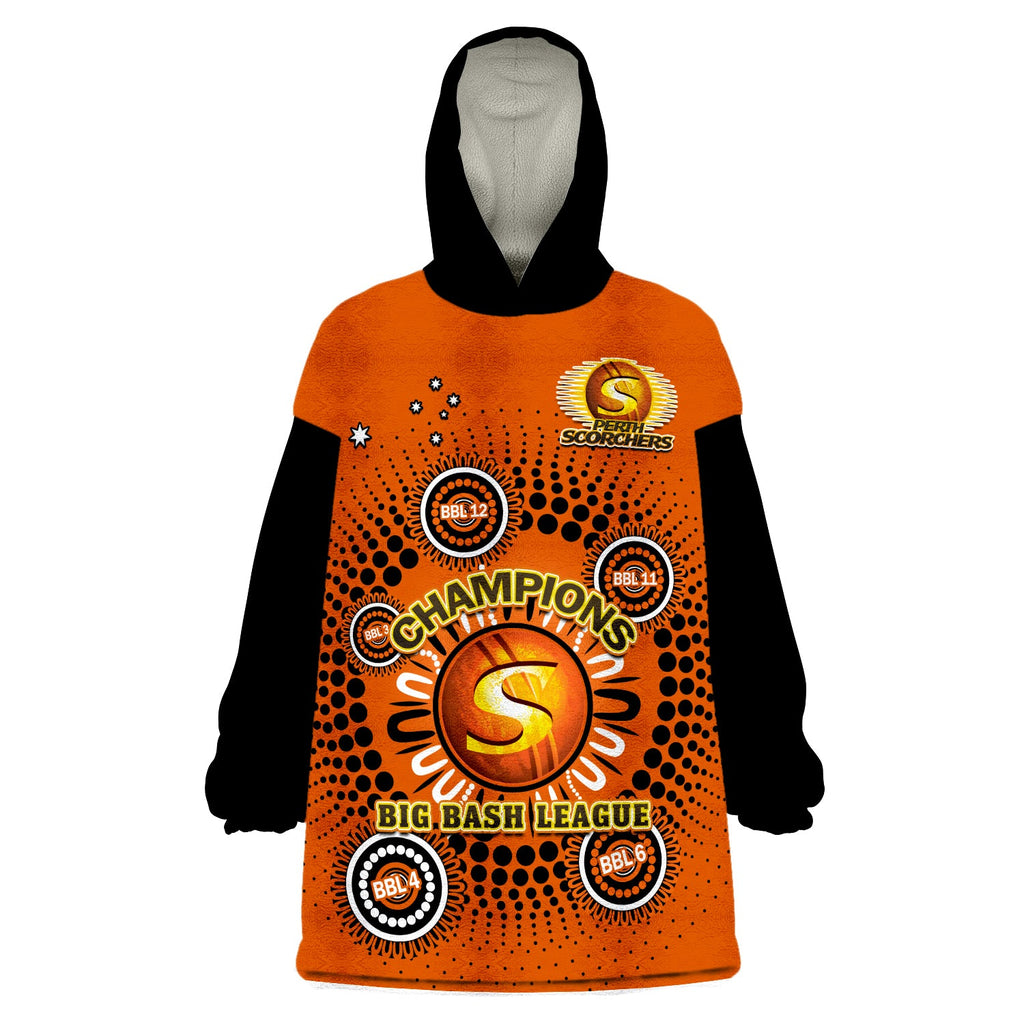 custom-text-and-number-perth-scorchers-cricket-wearable-blanket-hoodie-indigenous-5th-champions-bbl-proud