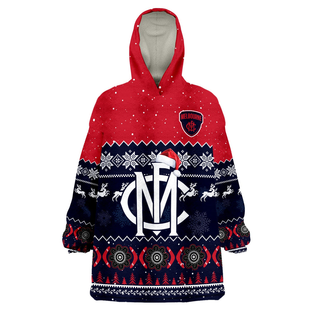custom-personalised-melbourne-football-wearable-blanket-hoodie-demons-indigenous-merry-christmas