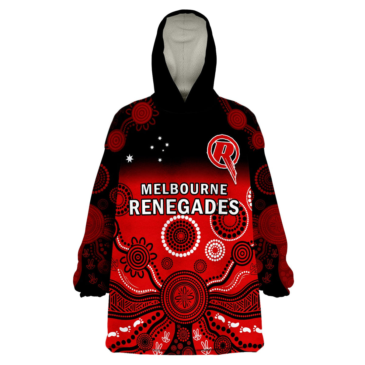 renegades-cricket-wearable-blanket-hoodie-melbourne-team-green-gradient-aboriginal-art