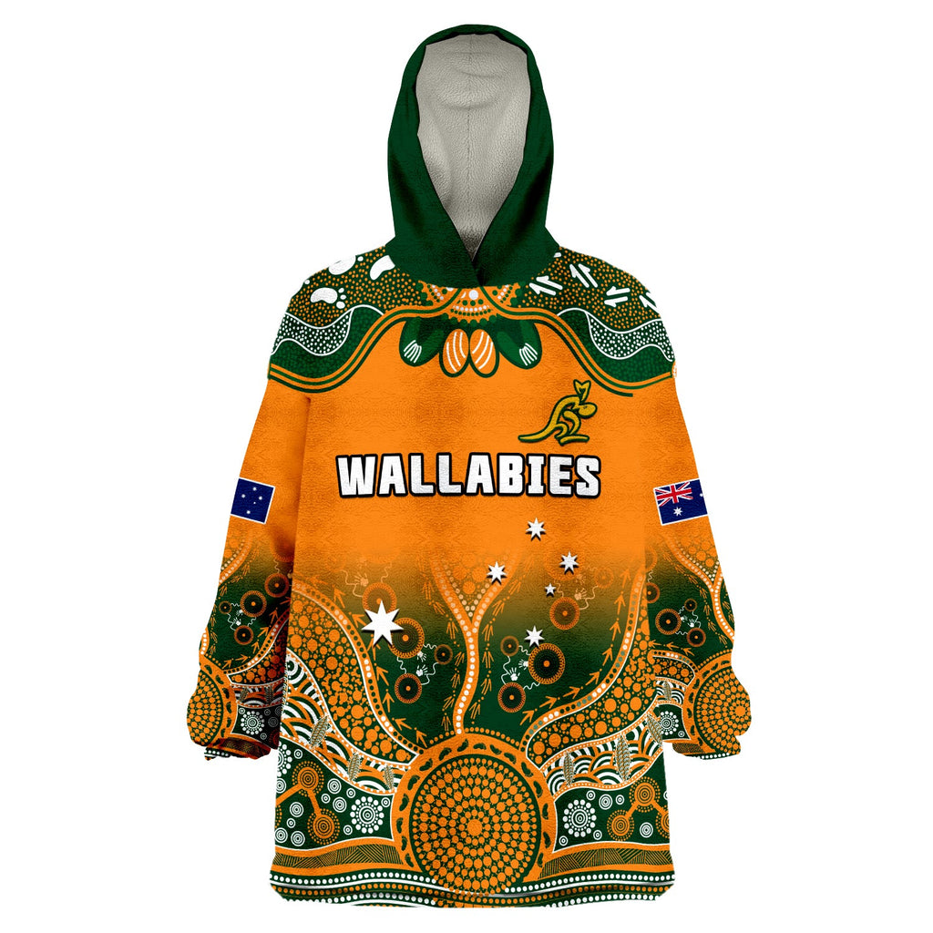 custom-text-and-number-australia-rugby-wearable-blanket-hoodie-wallabies-kangaroo-orange-aboriginal