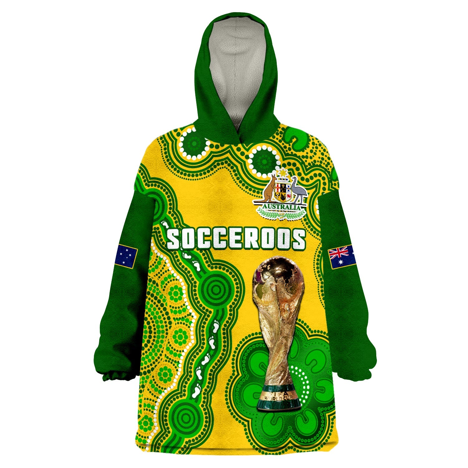 custom-text-and-number-australia-soccer-wearable-blanket-hoodie-socceroos-aboriginal-wc-2022