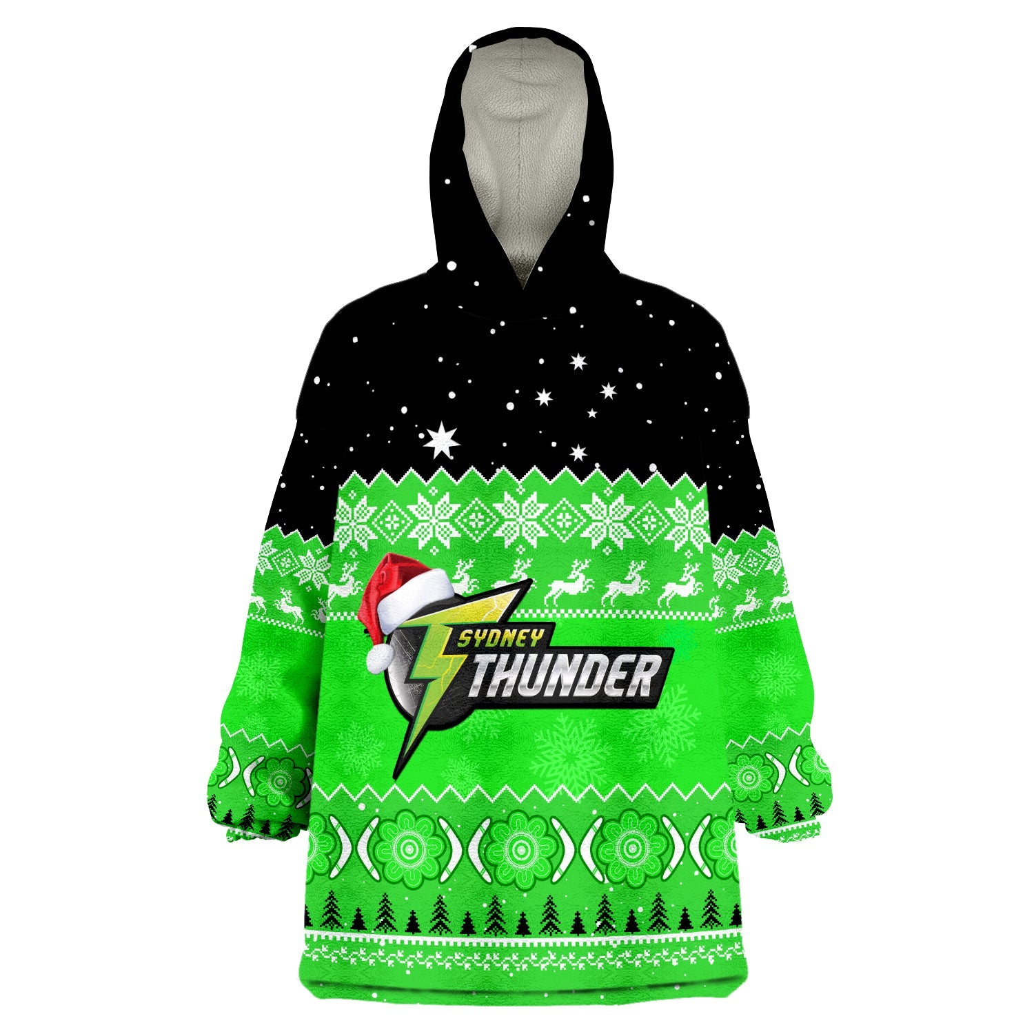 custom-personalised-thunder-cricket-wearable-blanket-hoodie-aboriginal-merry-christmas