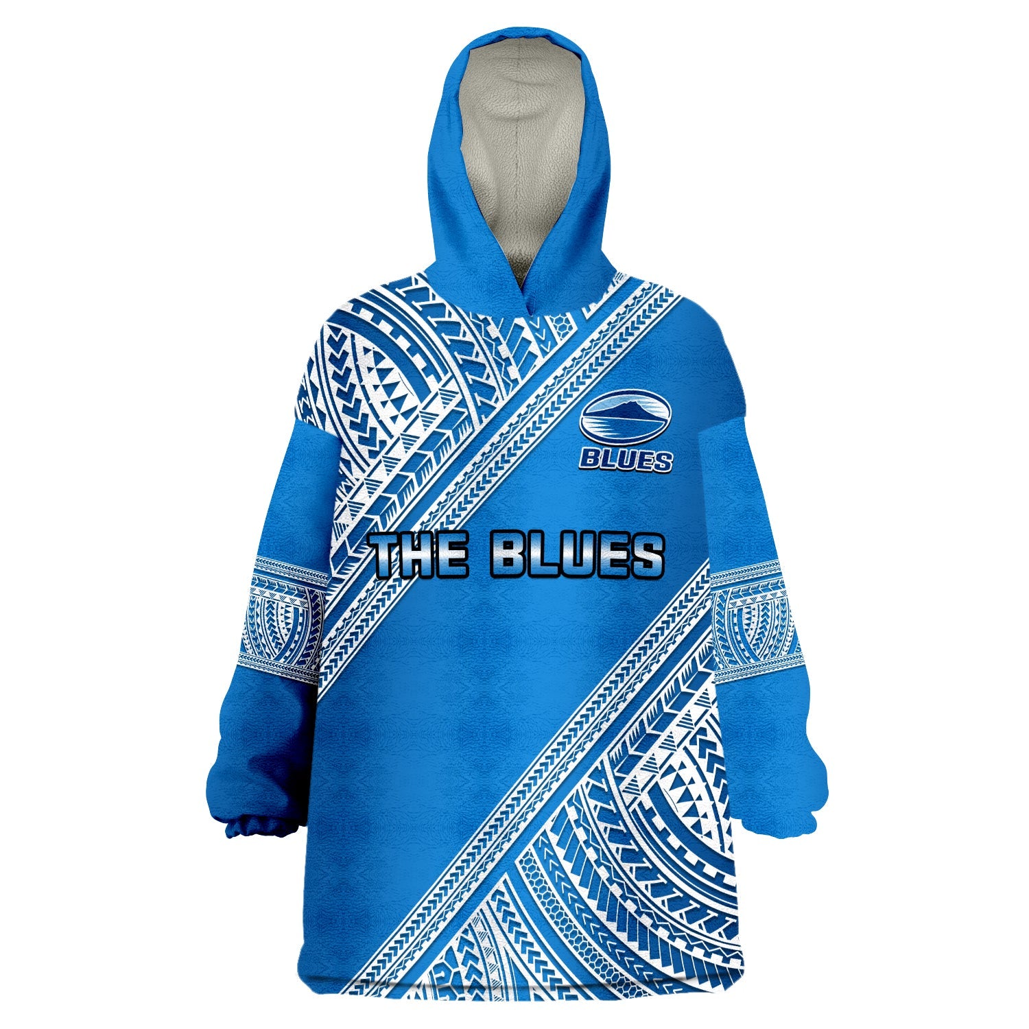 custom-text-and-number-blues-rugby-wearable-blanket-hoodie-aotearoa-super-auckland-polynesian-pattern