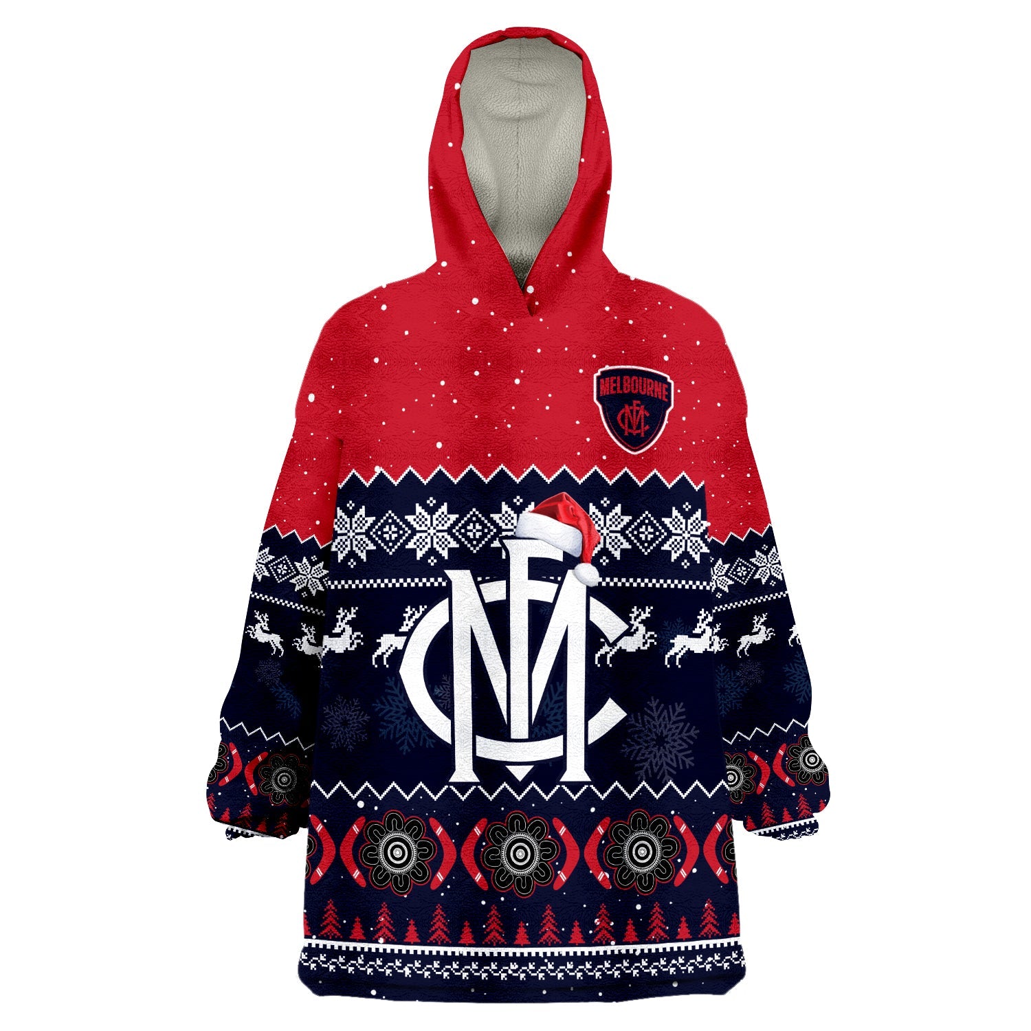 melbourne-football-wearable-blanket-hoodie-demons-indigenous-merry-christmas
