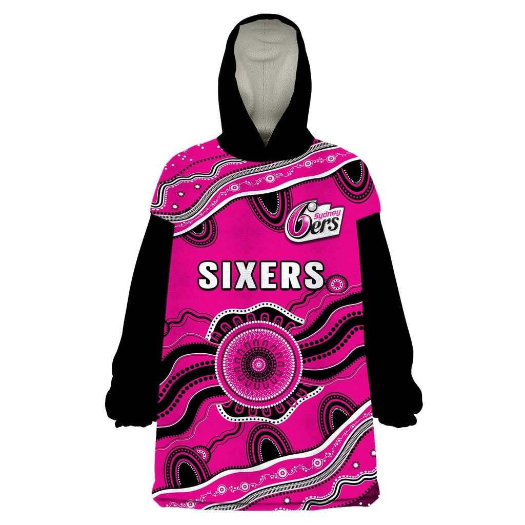 custom-text-and-number-sixers-cricket-wearable-blanket-hoodie-sydney-aboriginal-painting