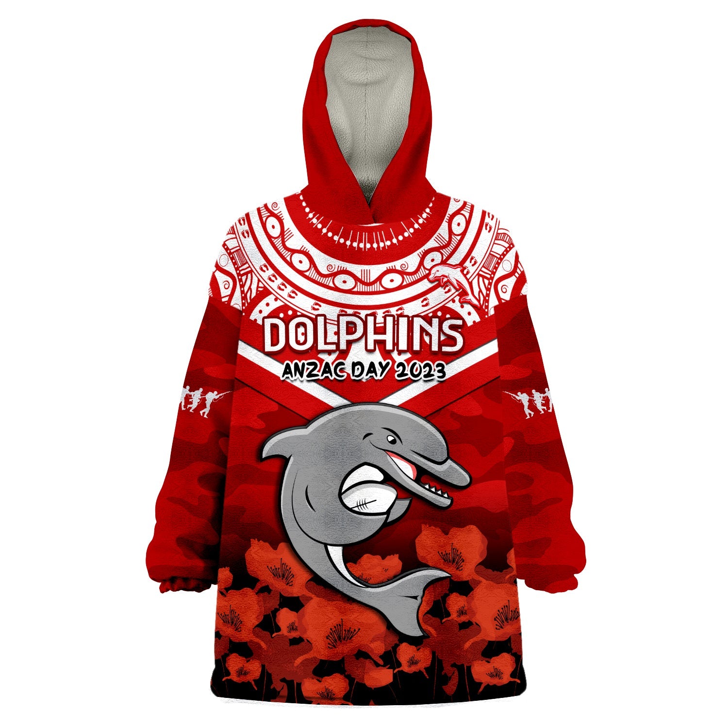 custom-text-and-number-dolphins-rugby-anzac-2023-wearable-blanket-hoodie-dots-poppy-mix-camouflage-lest-we-forget