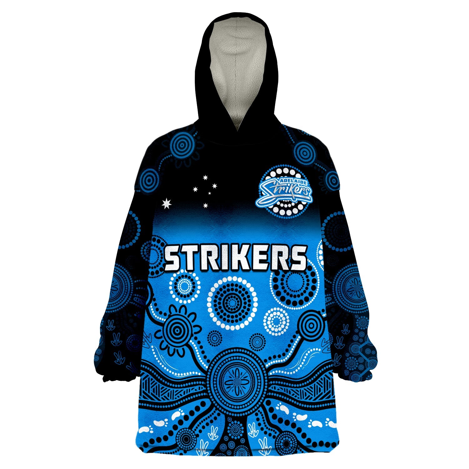 adelaide-strikers-wearable-blanket-hoodie-gradient-aboriginal-dot-painting