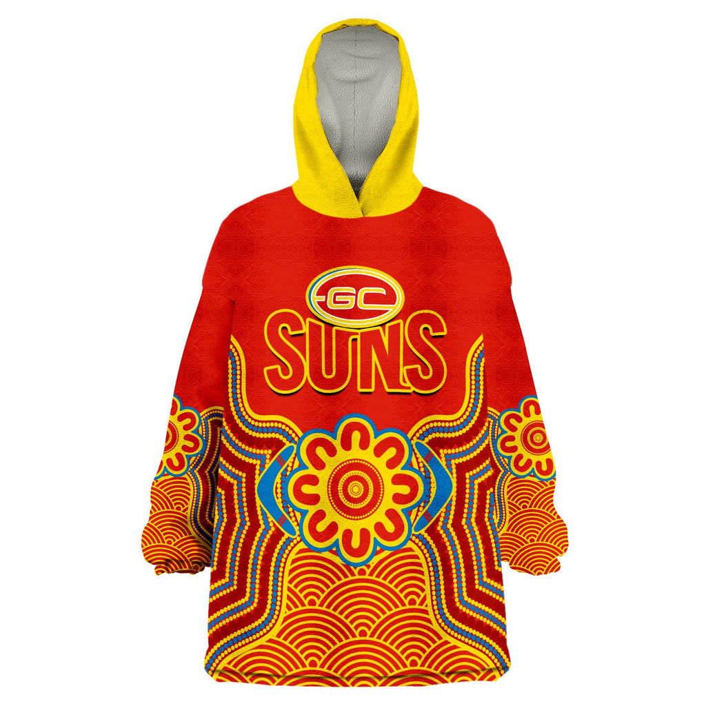 gold-coast-football-wearable-blanket-hoodie-suns-indigenous-pattern