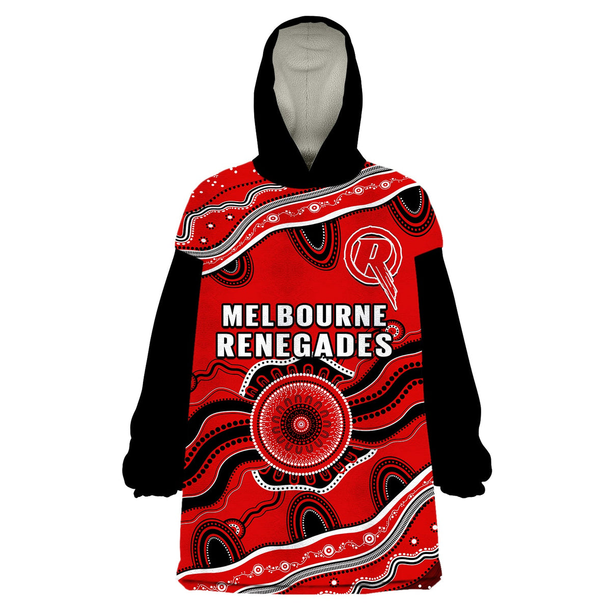 custom-text-and-number-renegades-cricket-wearable-blanket-hoodie-melbourne-aboriginal-painting