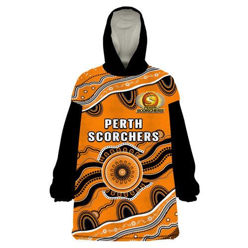 custom-text-and-number-perth-scorchers-cricket-wearable-blanket-hoodie-aboriginal-painting