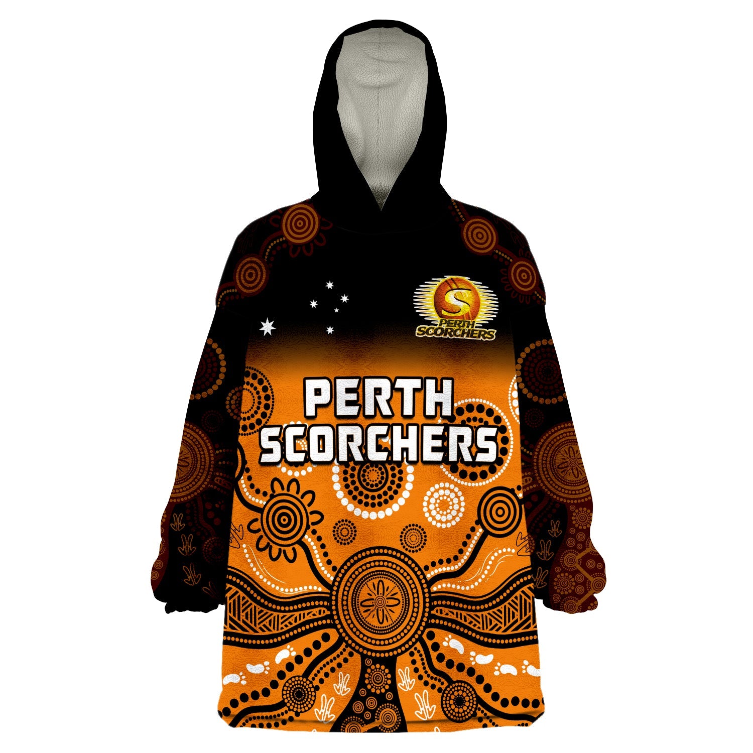 custom-text-and-number-perth-scorchers-wearable-blanket-hoodie-gradient-aboriginal-dot-painting