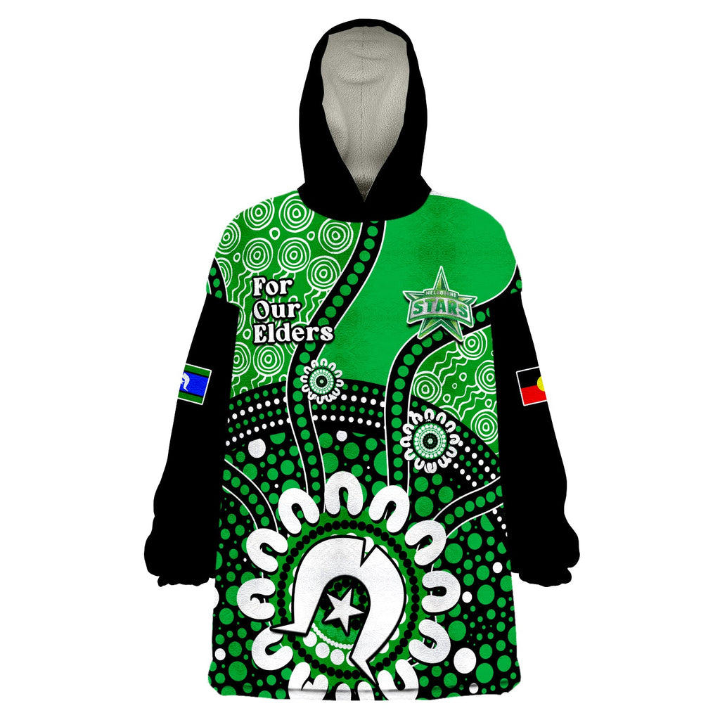 melbourne-stars-naidoc-2023-wearable-blanket-hoodie-indigenous-for-our-elders