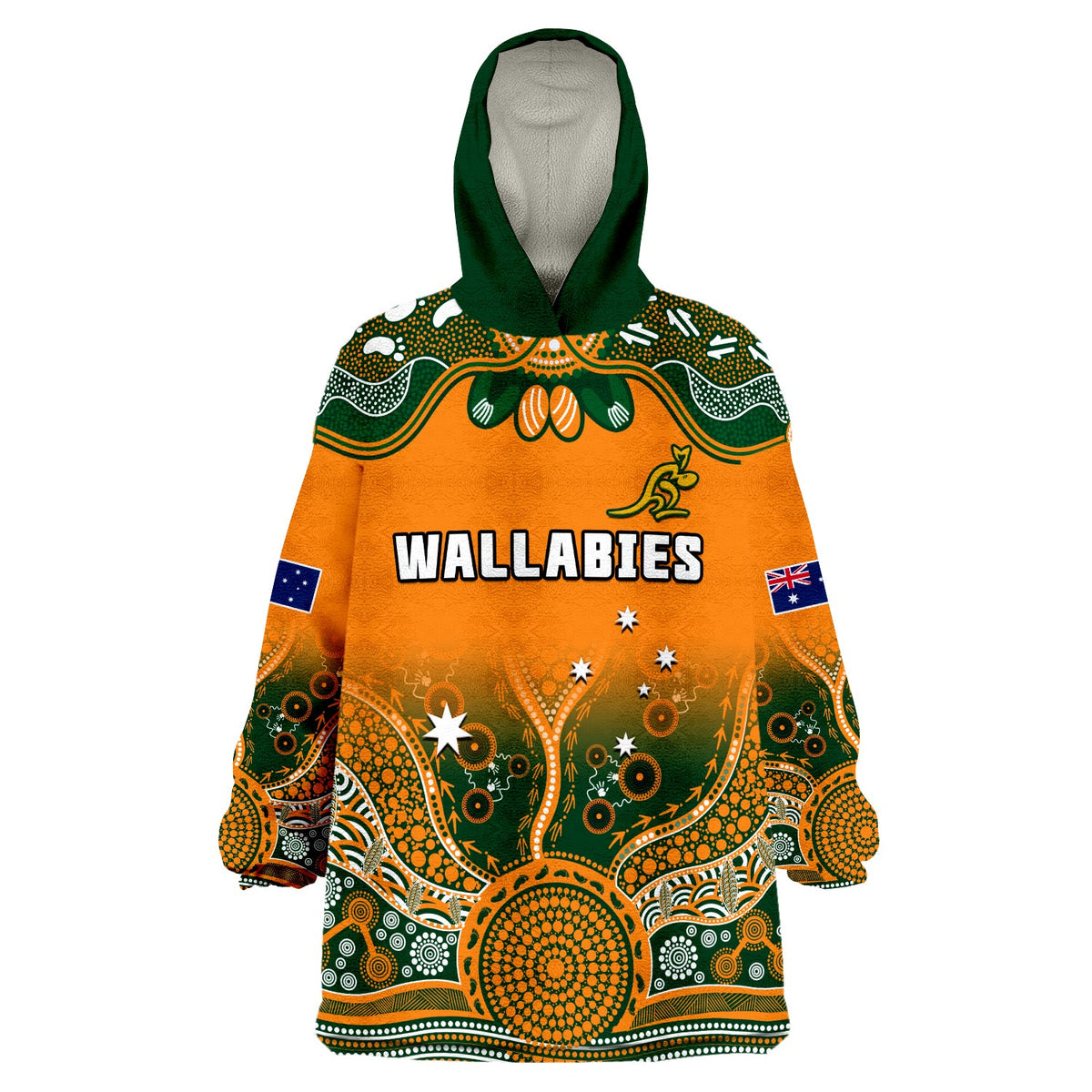 australia-rugby-wearable-blanket-hoodie-wallabies-kangaroo-orange-aboriginal