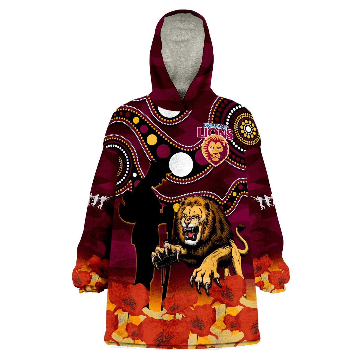 custom-text-and-number-brisbane-lions-football-anzac-2023-wearable-blanket-hoodie-aboriginal-mix-poppy-camouflage