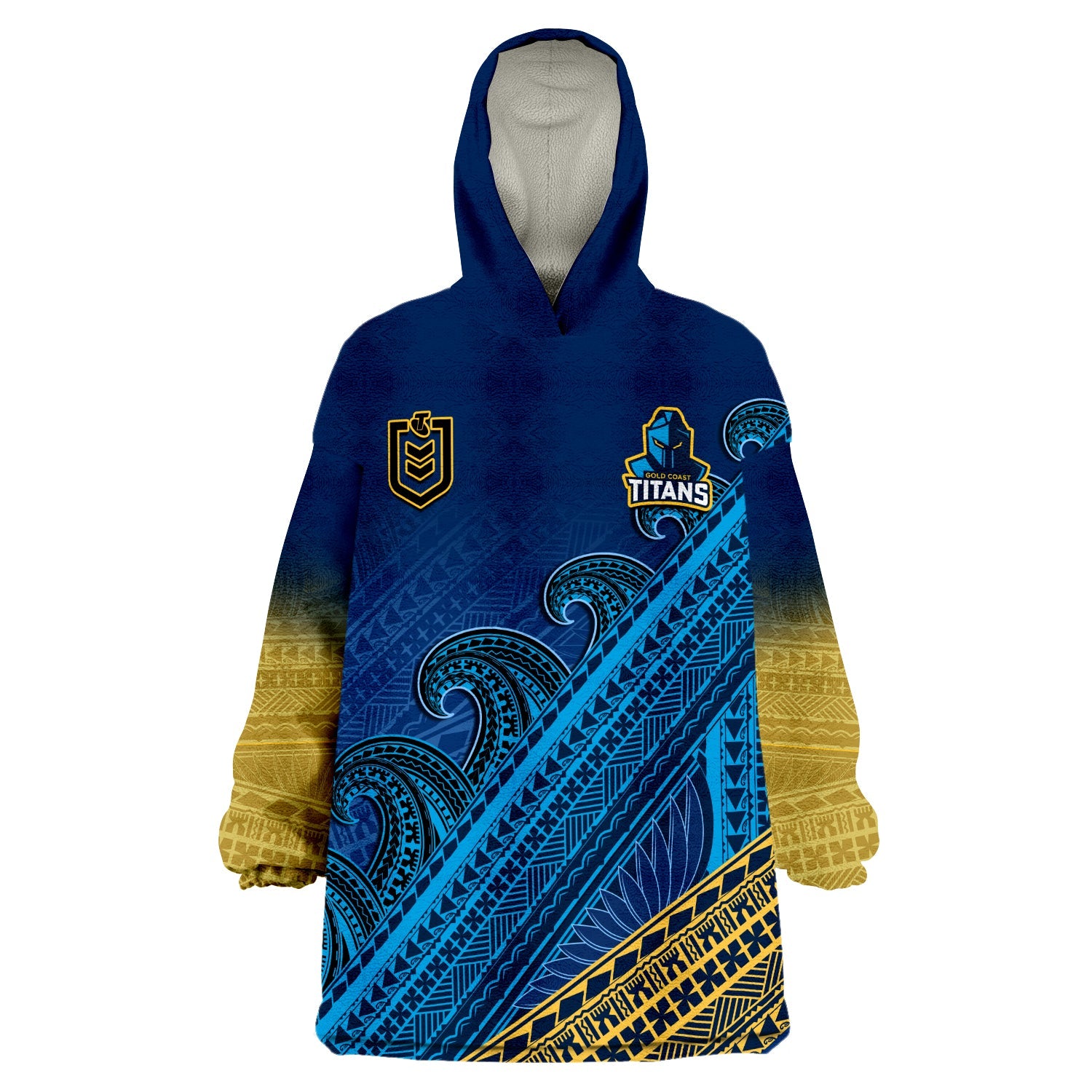 custom-text-and-number-gold-coast-titans-rugby-wearable-blanket-hoodie-pasifika-gradient-polynesian-pattern