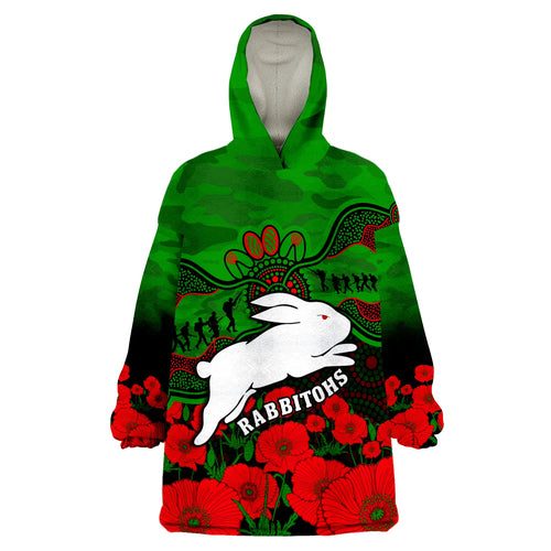 custom-text-and-number-rabbitohs-rugby-anzac-wearable-blanket-hoodie-south-sydney-camouflage-poppy-aboriginal