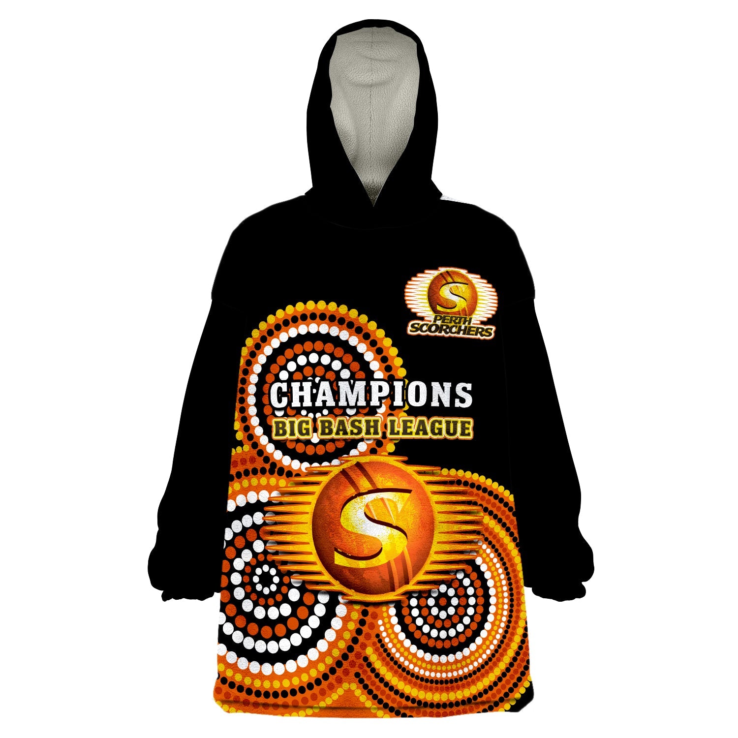 custom-text-and-number-perth-scorchers-cricket-wearable-blanket-hoodie-champions-bbl12-proud-indigenous-art