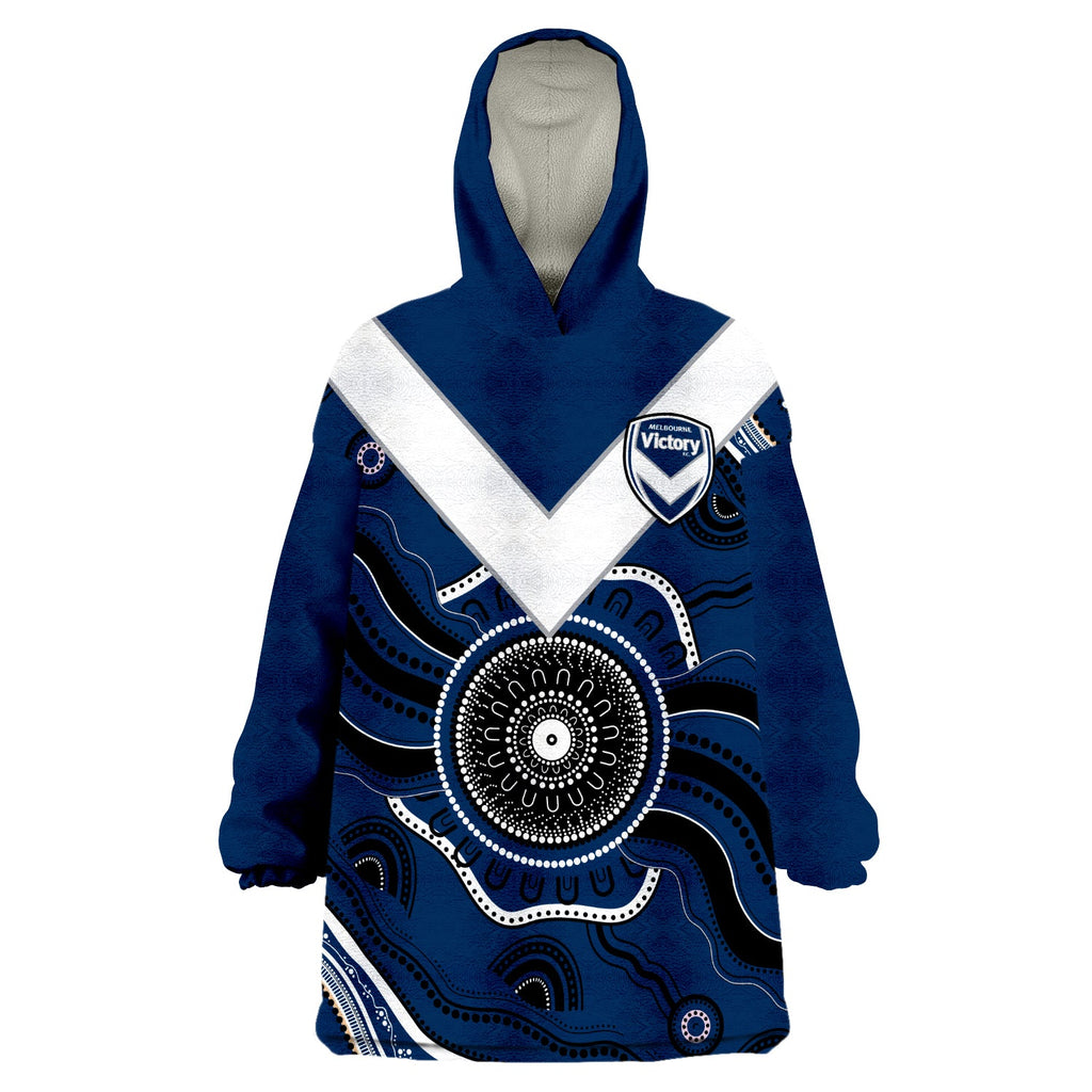 custom-text-and-number-melbourne-victory-football-wearable-blanket-hoodie-indigenous-style