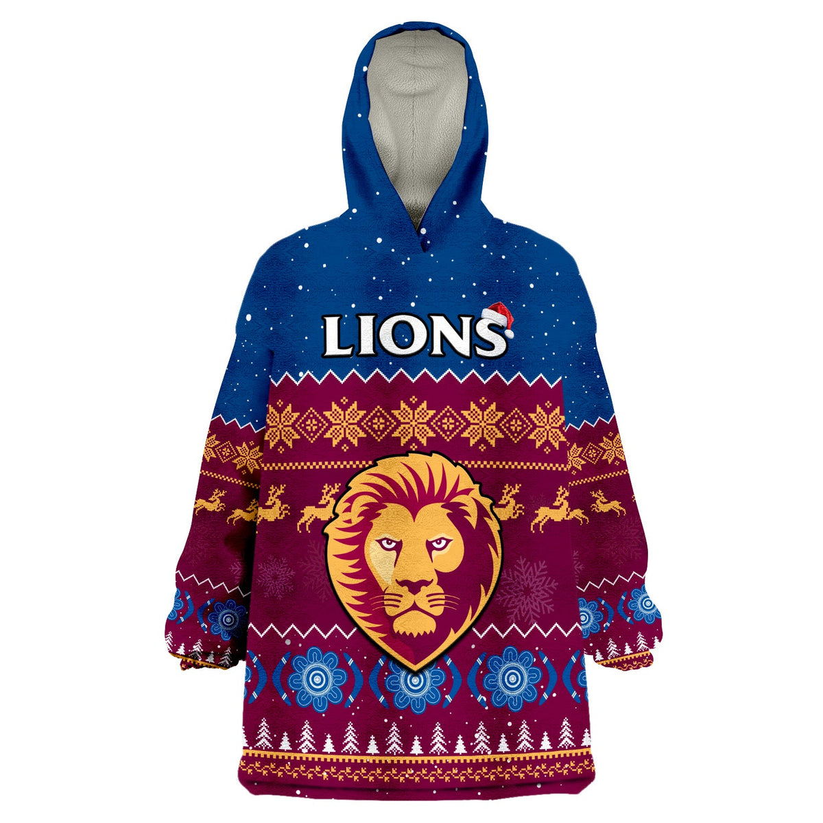 custom-personalised-brisbane-football-wearable-blanket-hoodie-lions-indigenous-merry-christmas