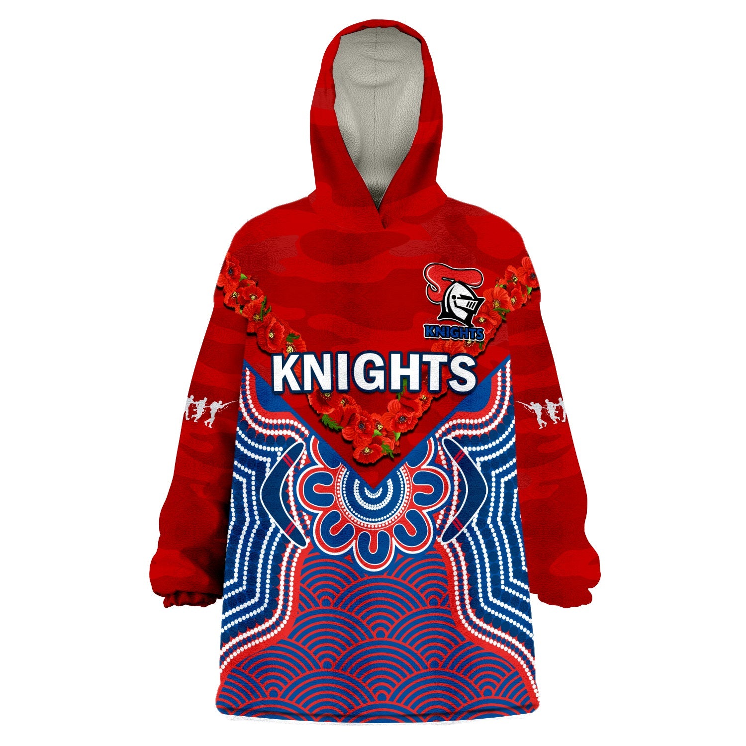 custom-text-and-number-knights-anzac-2023-wearable-blanket-hoodie-camouflage-poppy-mix-aboriginal