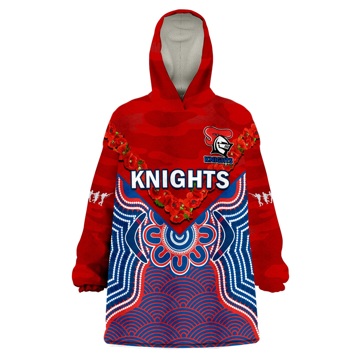 custom-text-and-number-knights-anzac-2023-wearable-blanket-hoodie-camouflage-poppy-mix-aboriginal