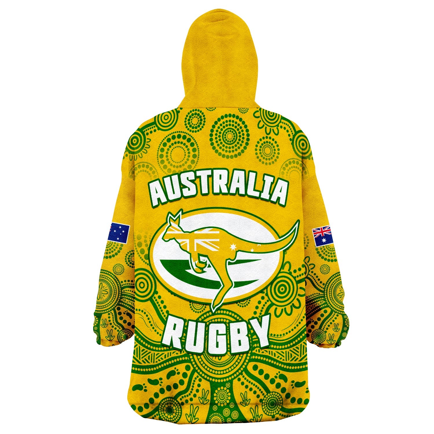 australia-2022-rugby-wearable-blanket-hoodie-wallabies-aboriginal-yellow-style