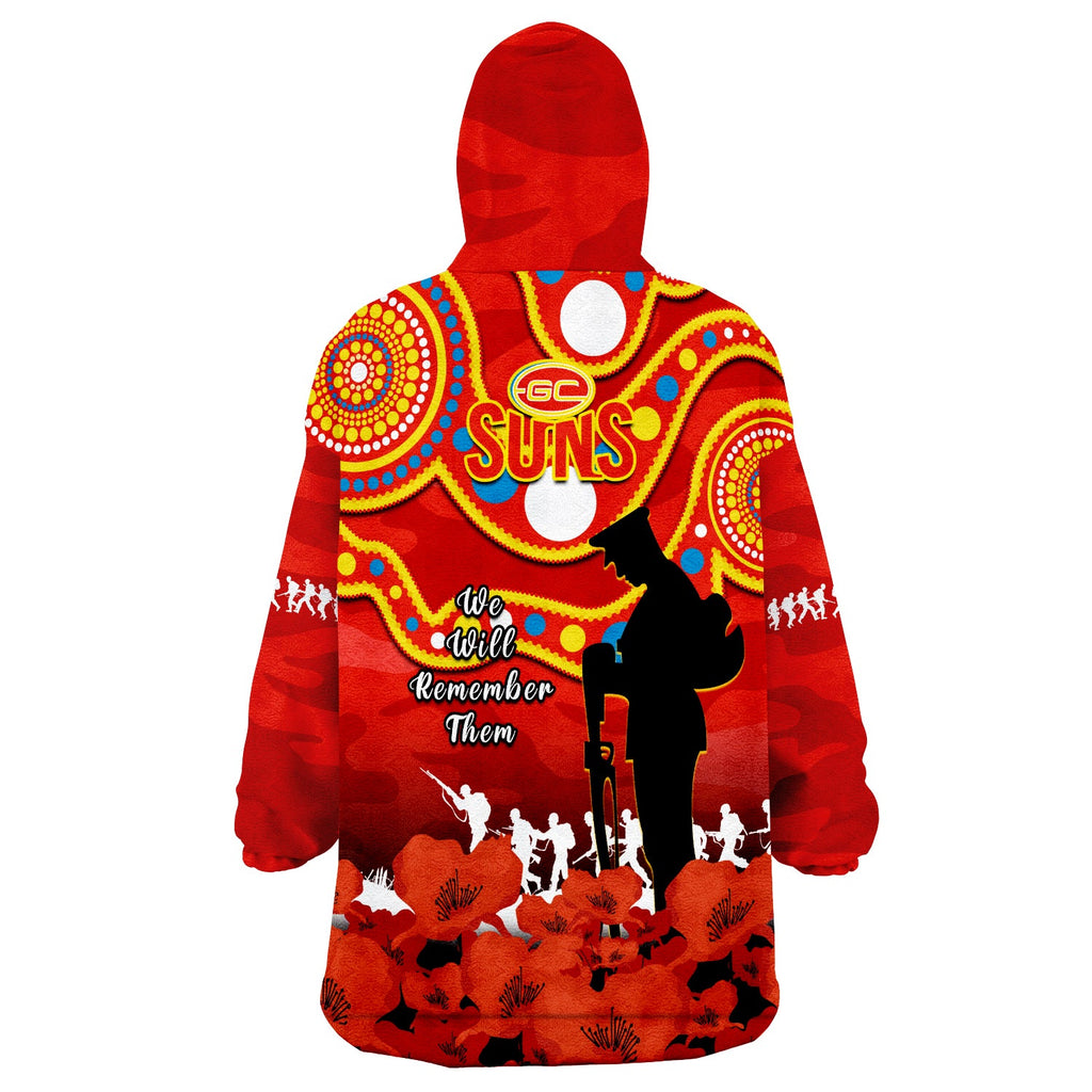 gold-coast-football-anzac-2023-wearable-blanket-hoodie-suns-aboriginal-mix-poppy-camouflage