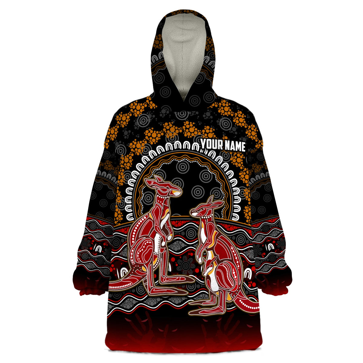 custom-personalised-australia-valentine-wearable-blanket-hoodie-aboriginal-couple-kangaroos-my-love
