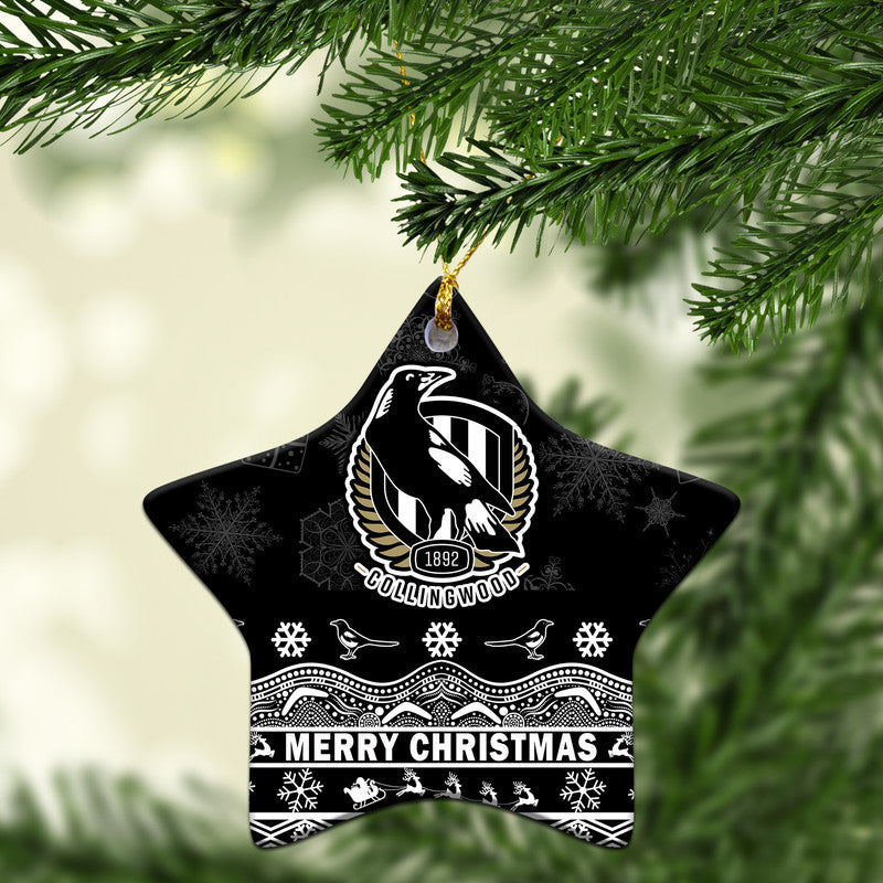 collingwood-pies-unique-winter-season-christmas-no2-ornaments-magpies-merry-christmas-no2